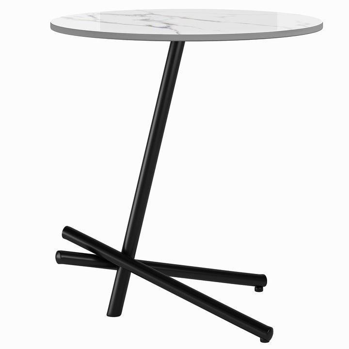 Modern sintered stone side table slat environmental situation.