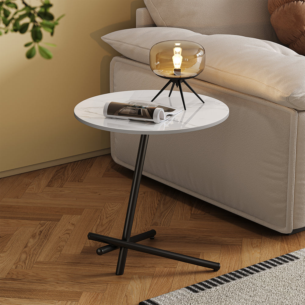 Modern sintered stone side table slat primary product view.