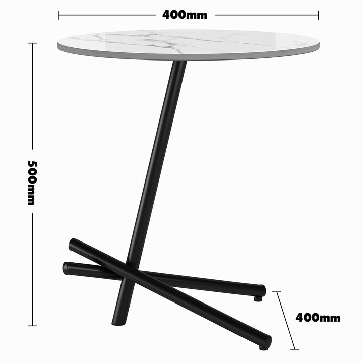 Modern sintered stone side table slat size charts.