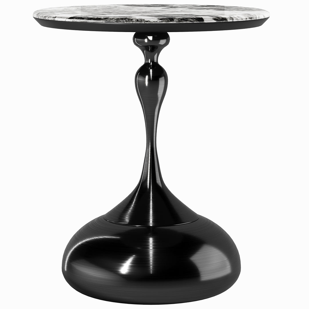 Modern sintered stone side table twist environmental situation.