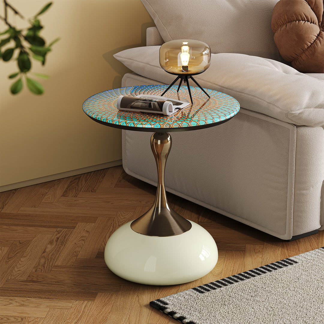 Eclectic Sintered Stone Side Table TWIST GREEN