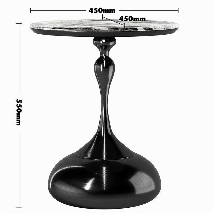 Modern sintered stone side table twist size charts.