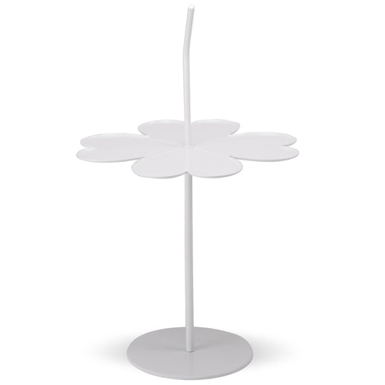 Bauhaus steel side table flower in white background.