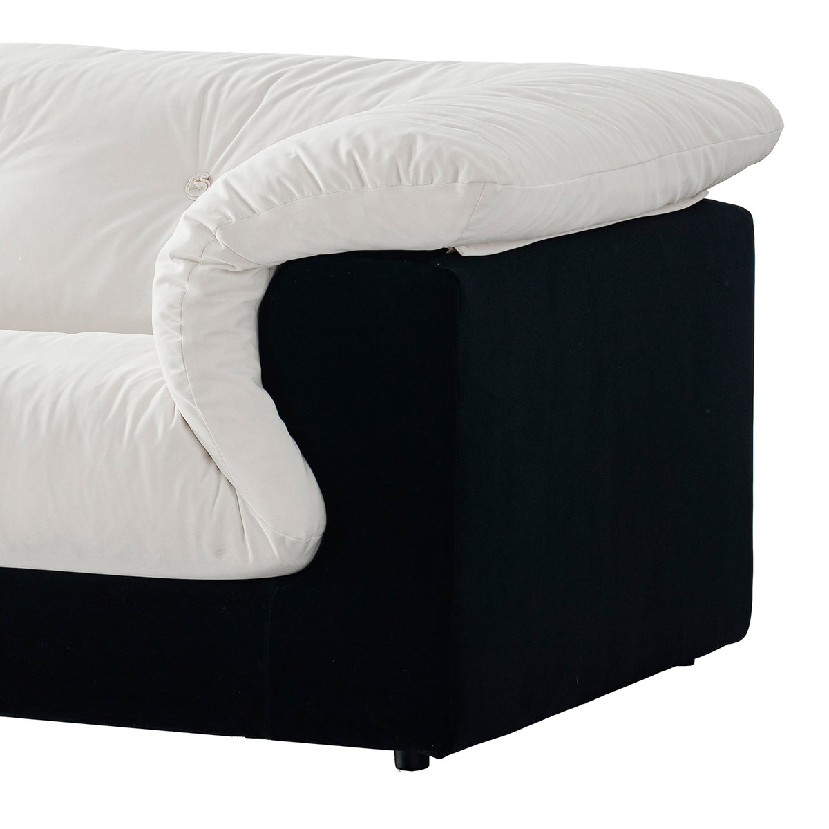 Cream suede fabric 3 seater sofa camellia conceptual design.