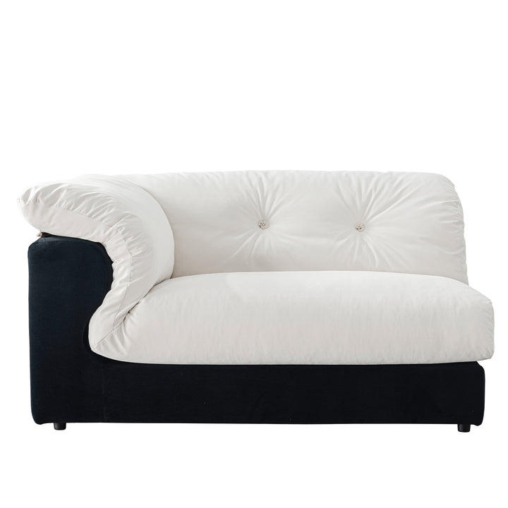 Modern suede fabric 4 seater sofa camellia in panoramic view.