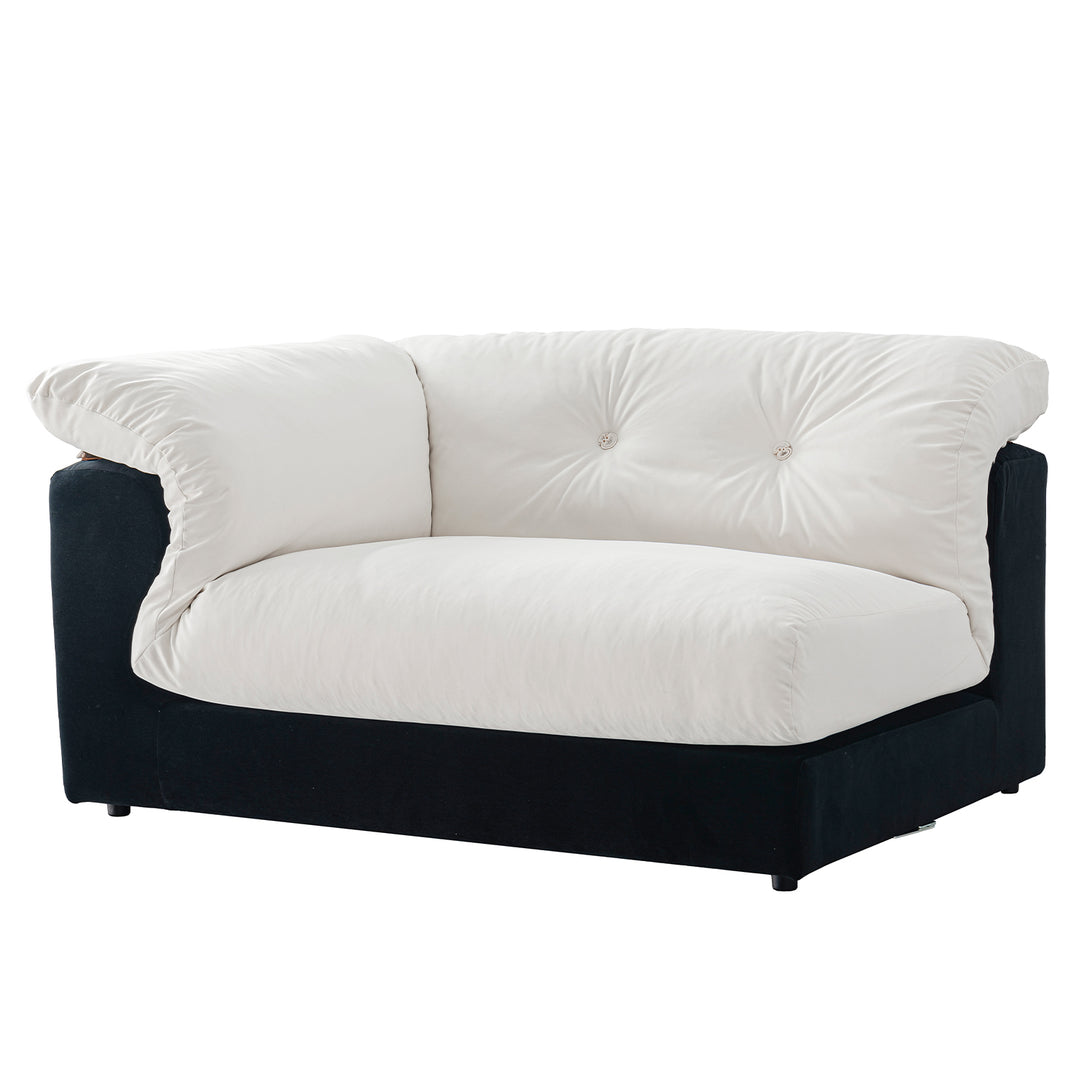 Modern suede fabric 4 seater sofa camellia in still life.