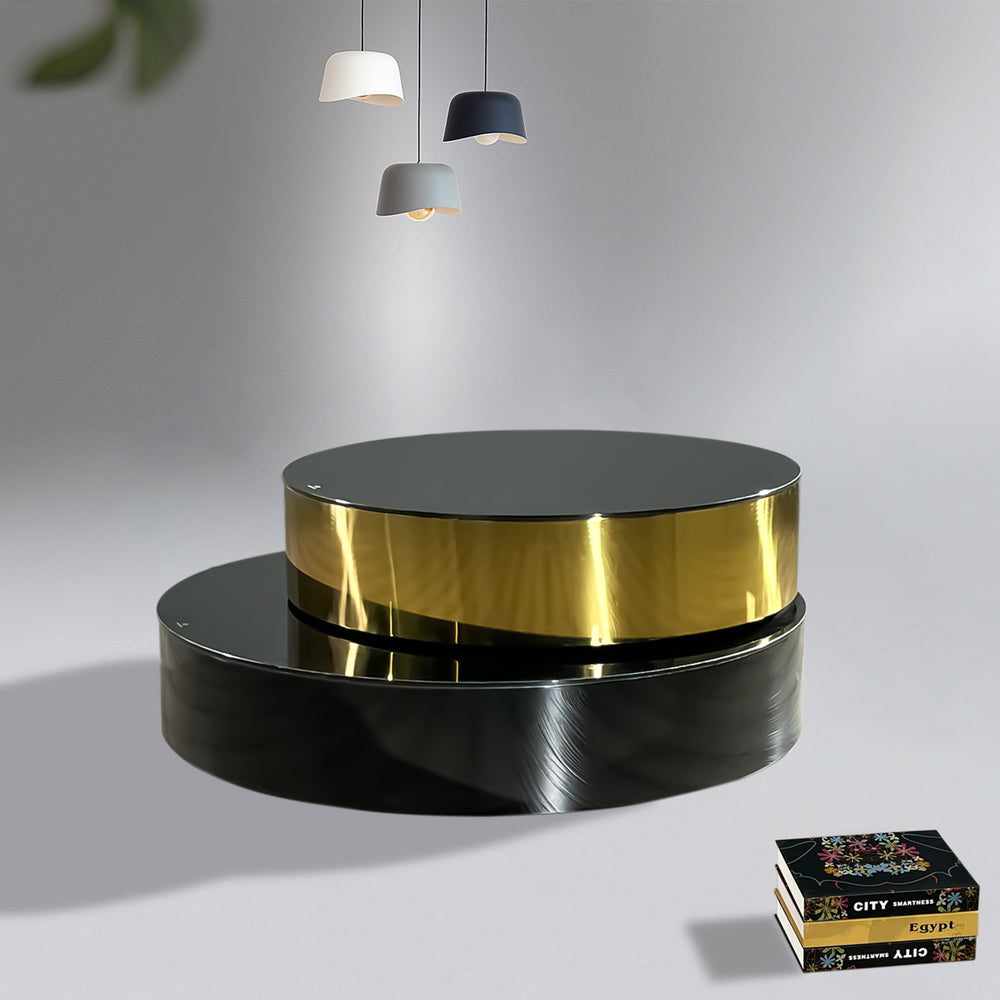 Modern tempered glass revolving coffee table solace primary product view.