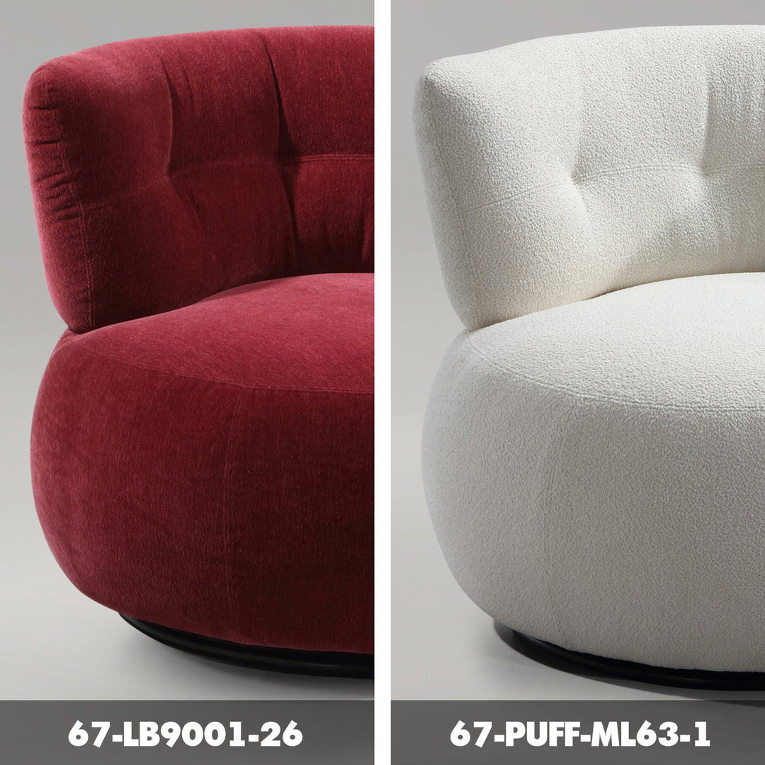 Modern Velvet Fabric 1 Seater Sofa PUFF