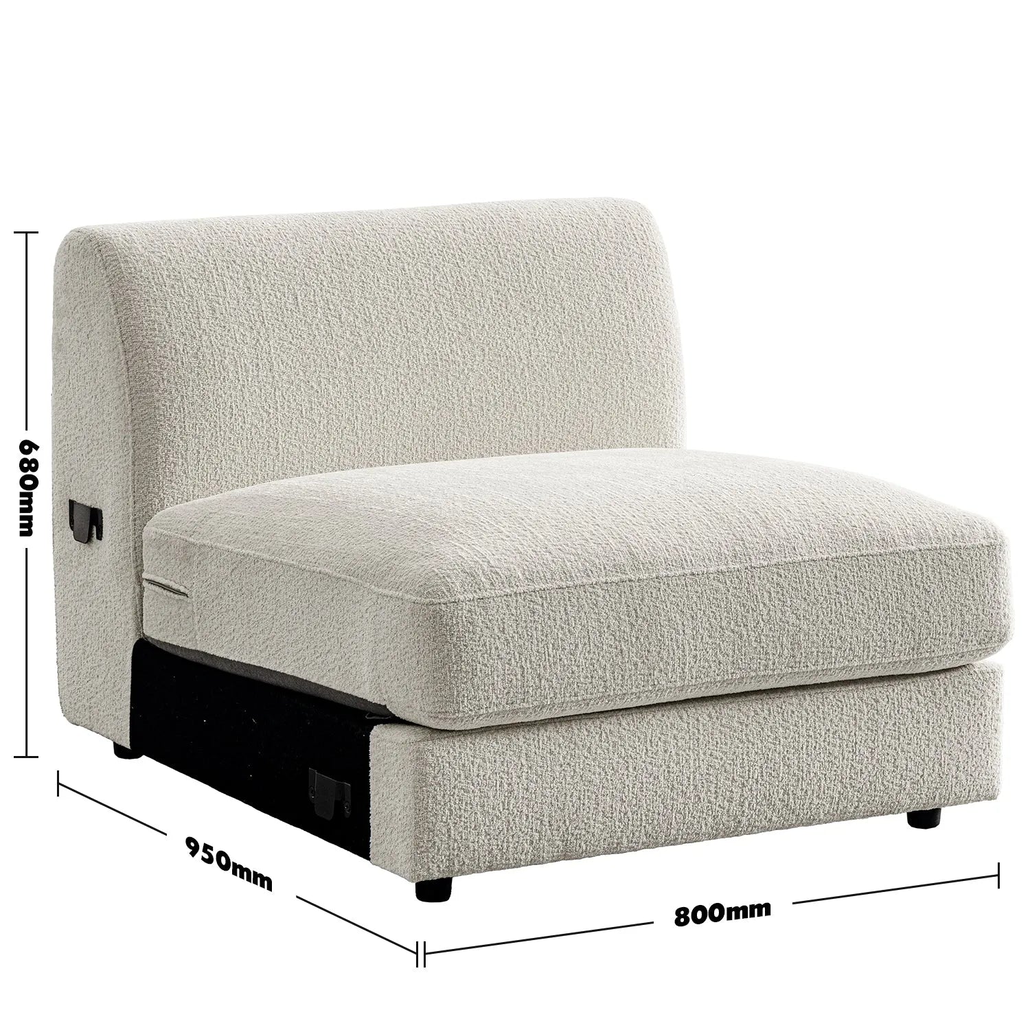 Armless Module Sofa Minimalist Velvet Fabric Modular Armless 1 Seater Sofa FABLE – LOFT HOME