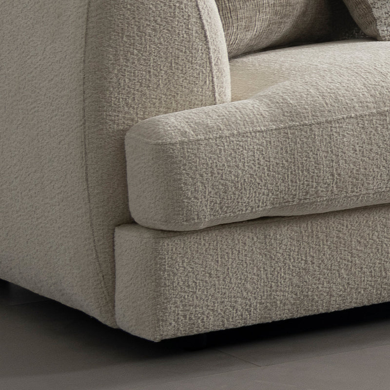 Modern velvet fabric modular corner 1 seater sofa fable in details.