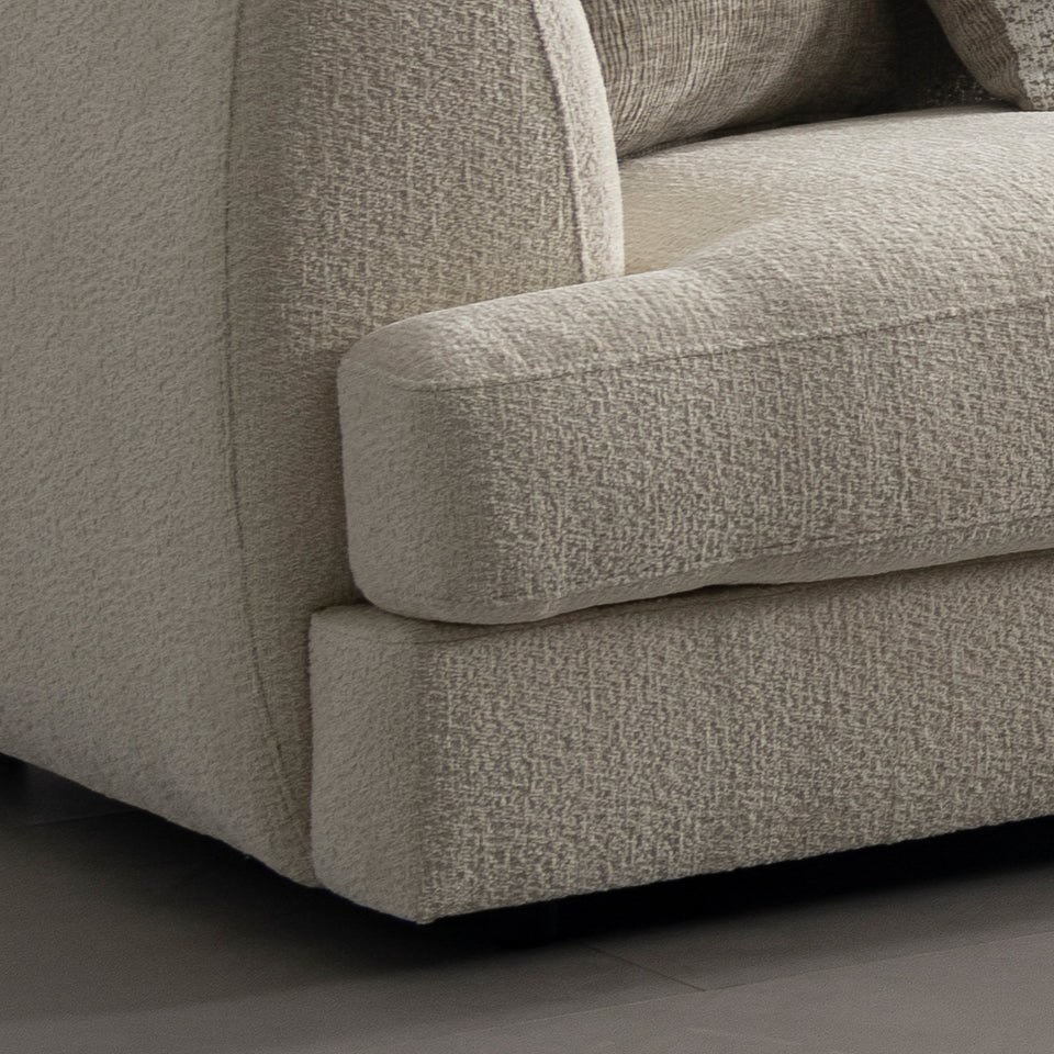 Modern velvet fabric modular corner 1 seater sofa fable in details.