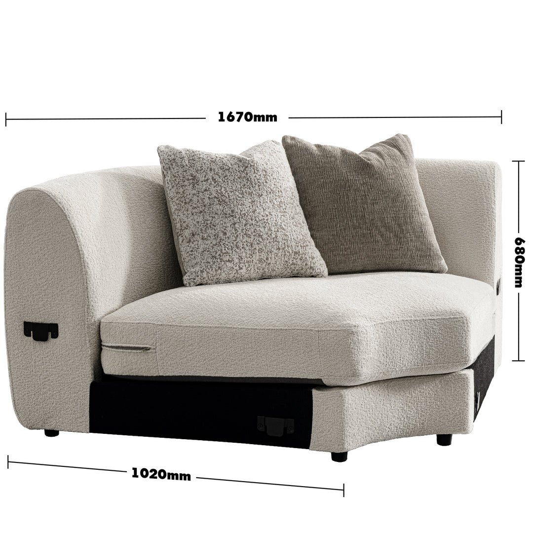 Modern Velvet Fabric Modular Joint Connection 1 Seater Sofa FABLE