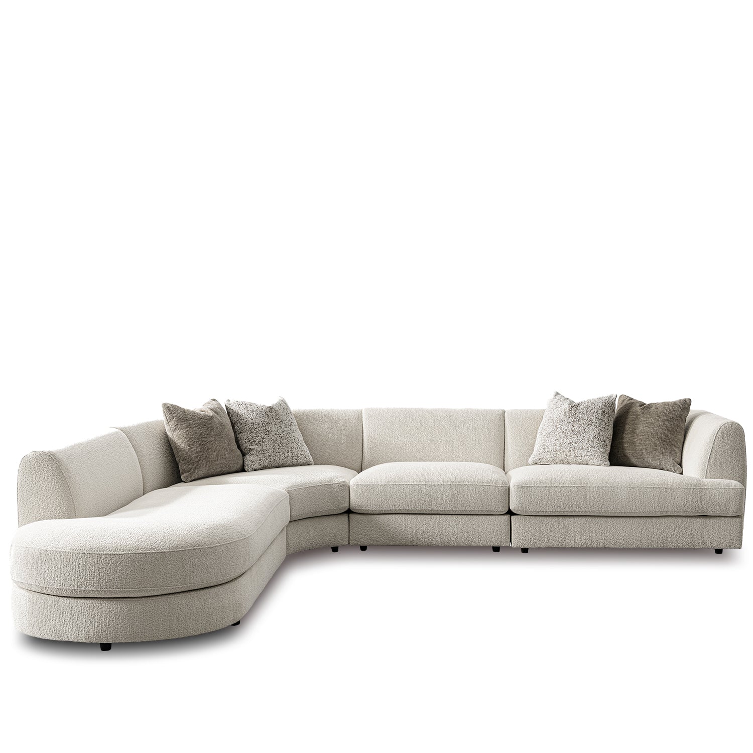 Minimalist Velvet Fabric Modular L Shape Sectional Sofa FABLE 3+L ...