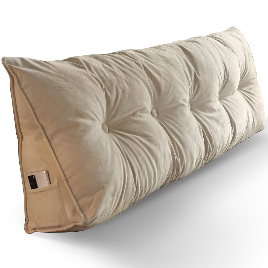 Modern Velvet Fabric Triangle Bed Rest Pillow SNUG