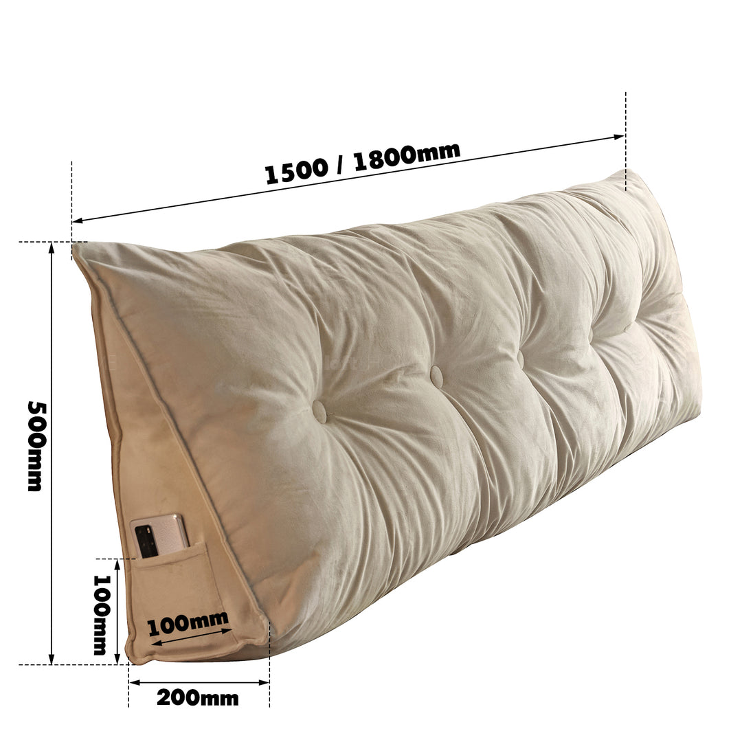 Modern velvet fabric triangle bed rest pillow snug size charts.