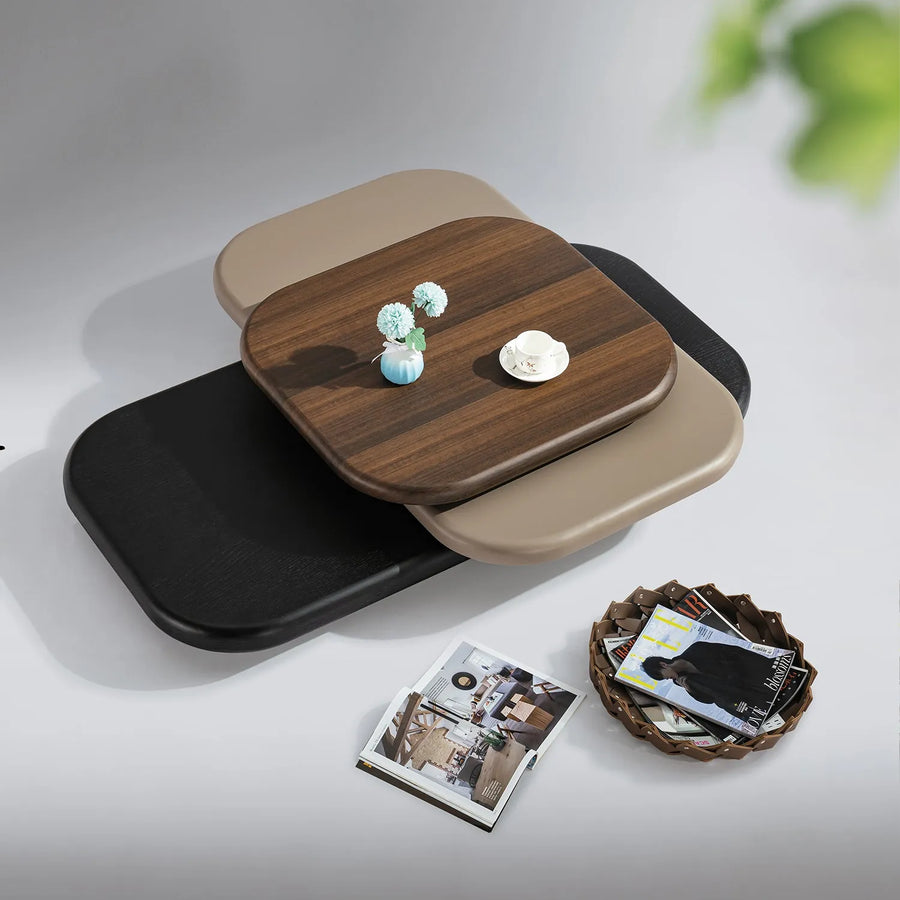 Modern wood revolving coffee table lumina primary product view.