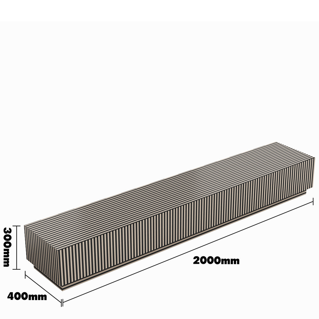 Modern wood tv console stripe size charts.