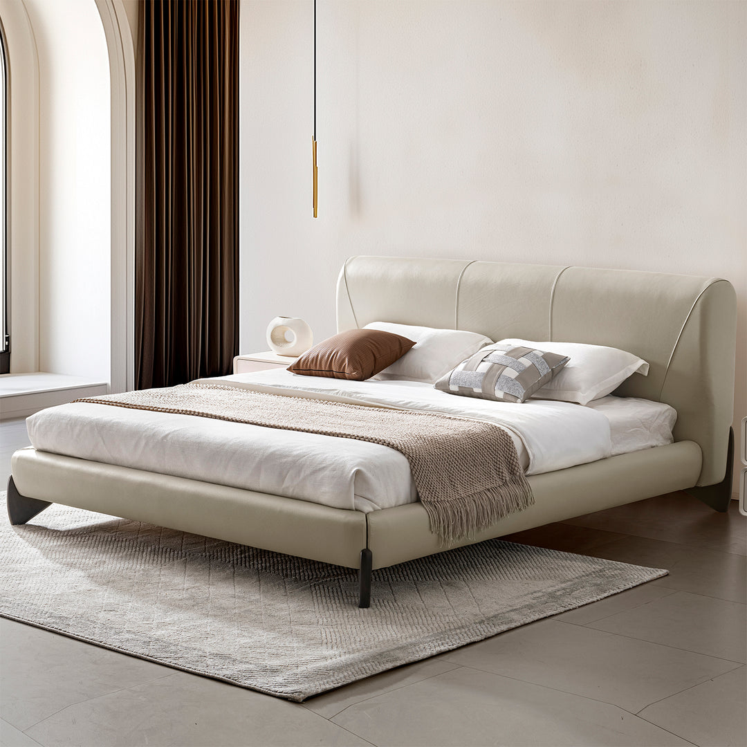 Modern genuine leather bed frame arcy primary product view.