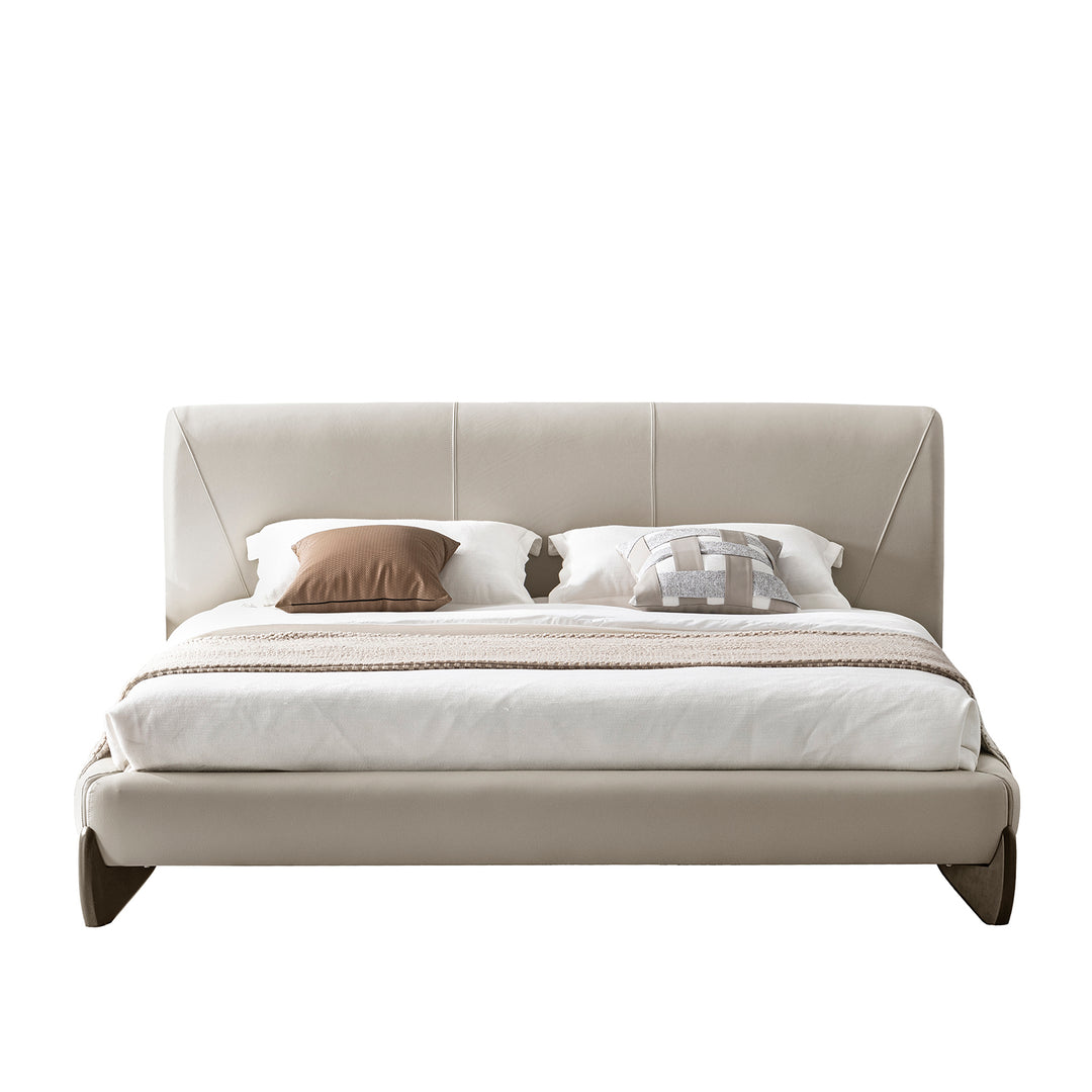 Modern genuine leather bed frame arcy detail 1.
