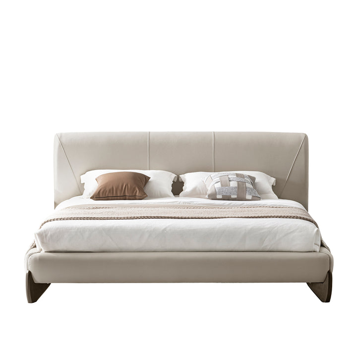 Modern genuine leather bed frame arcy detail 1.