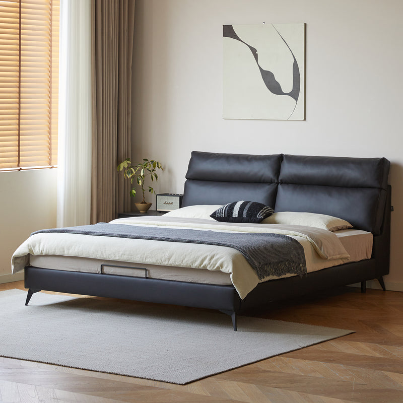 Modern genuine leather bed frame dusko primary product view.