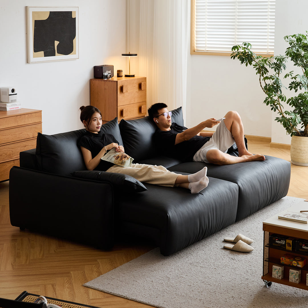 Modern genuine leather electric recliner 4 seater sofa evena layered structure.