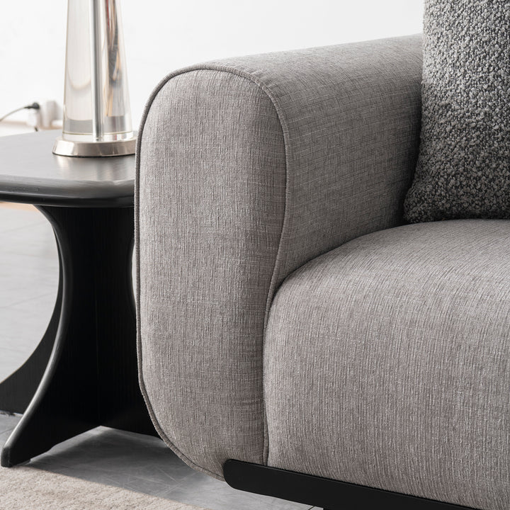 Modern mixed weave fabric 1 seater sofa griddy material variants.
