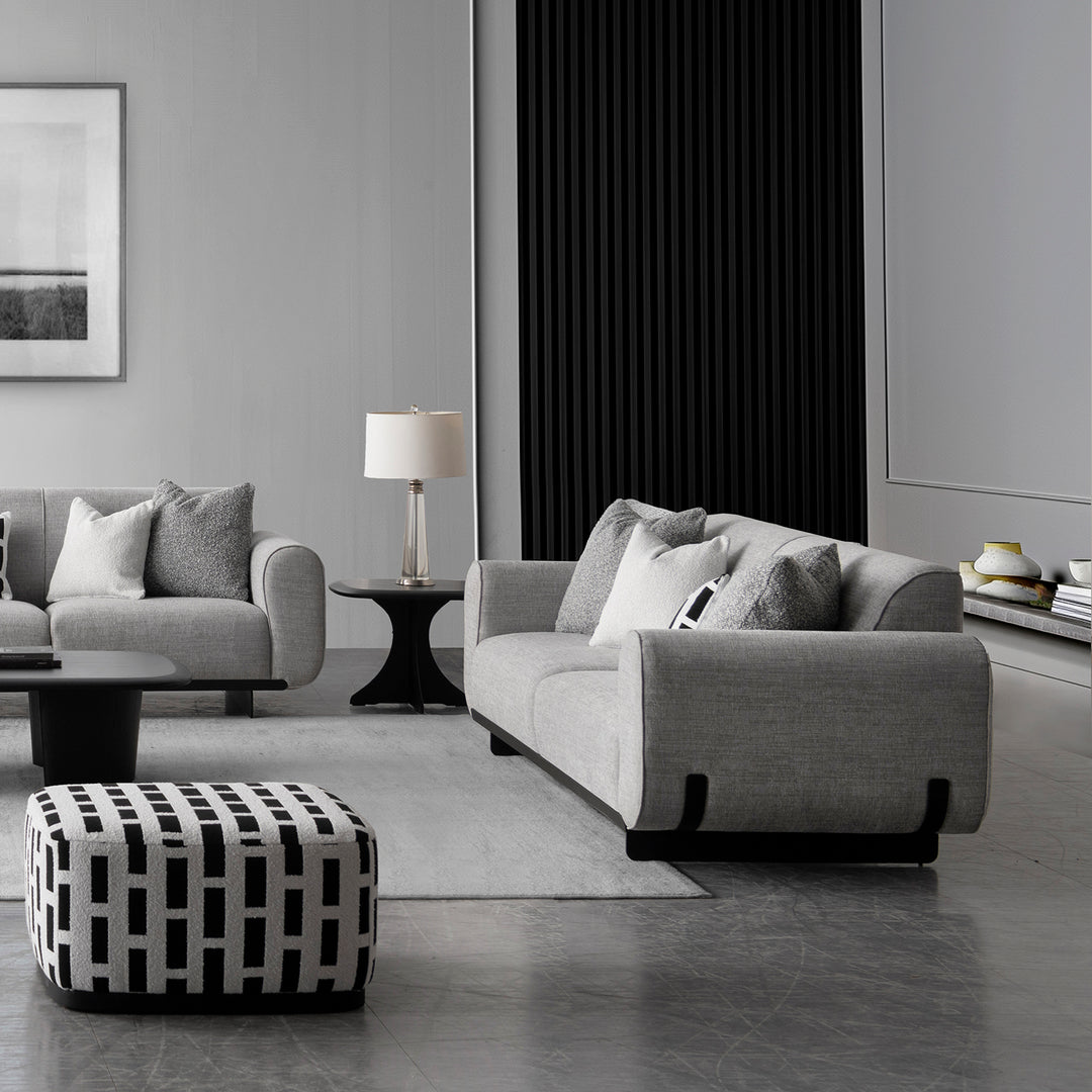 Modern mixed weave fabric 2 seater sofa griddy primary product view.