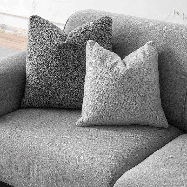 Modern mixed weave fabric 2 seater sofa griddy material variants.