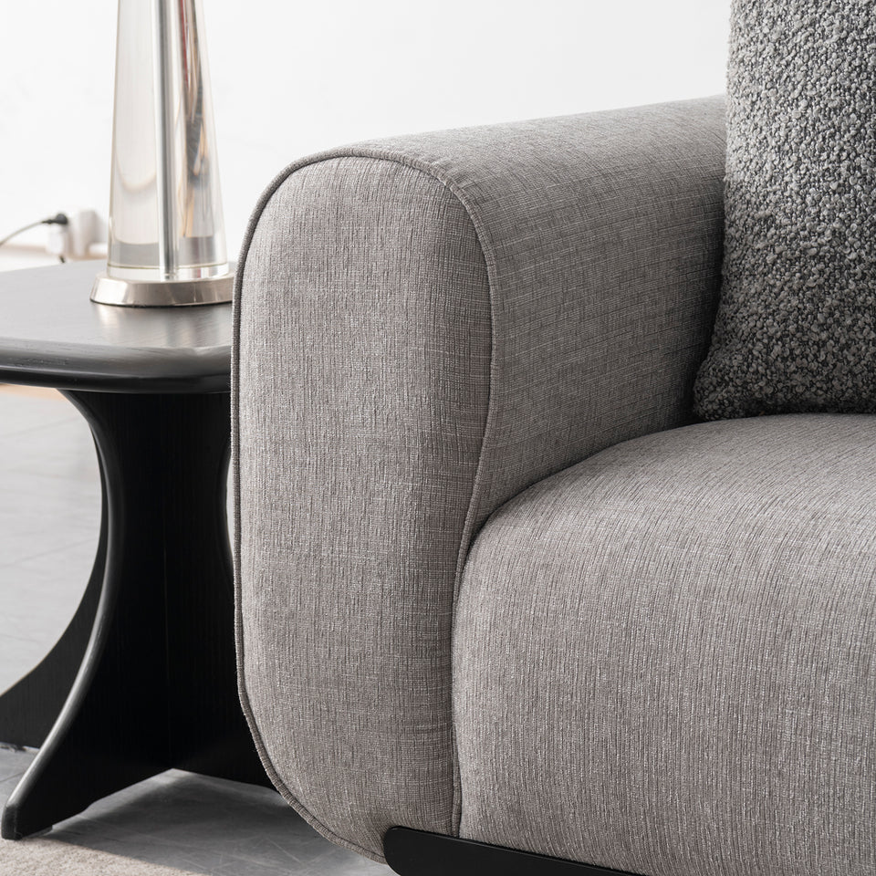 Modern mixed weave fabric 2 seater sofa griddy in real life style.