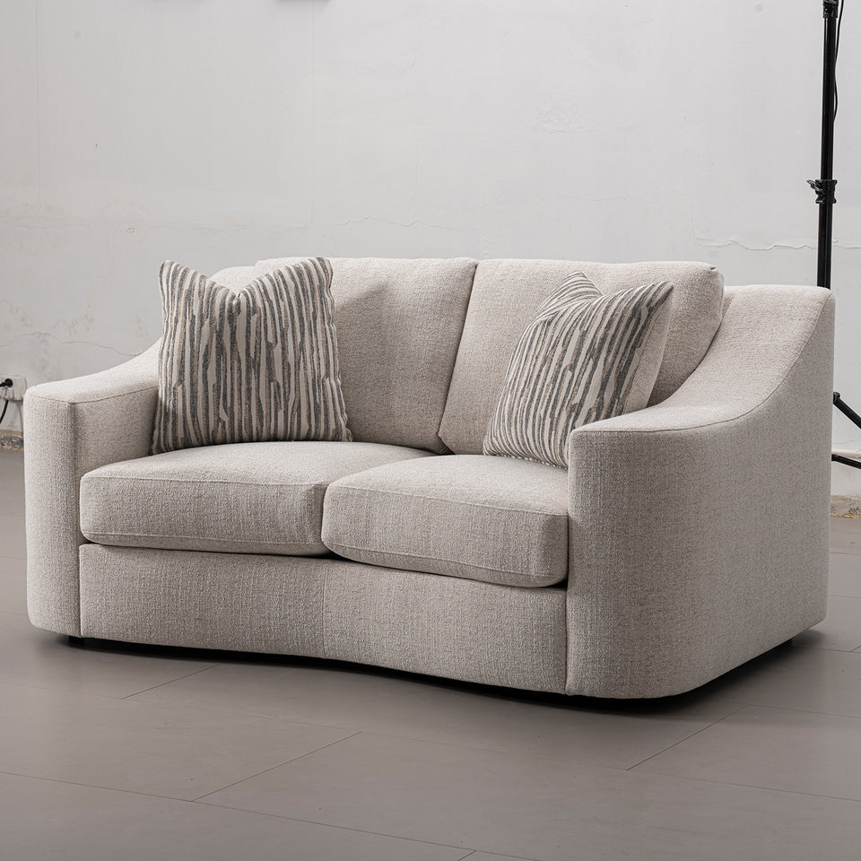 Modern mixed weave fabric 2 seater sofa terra primary product view.