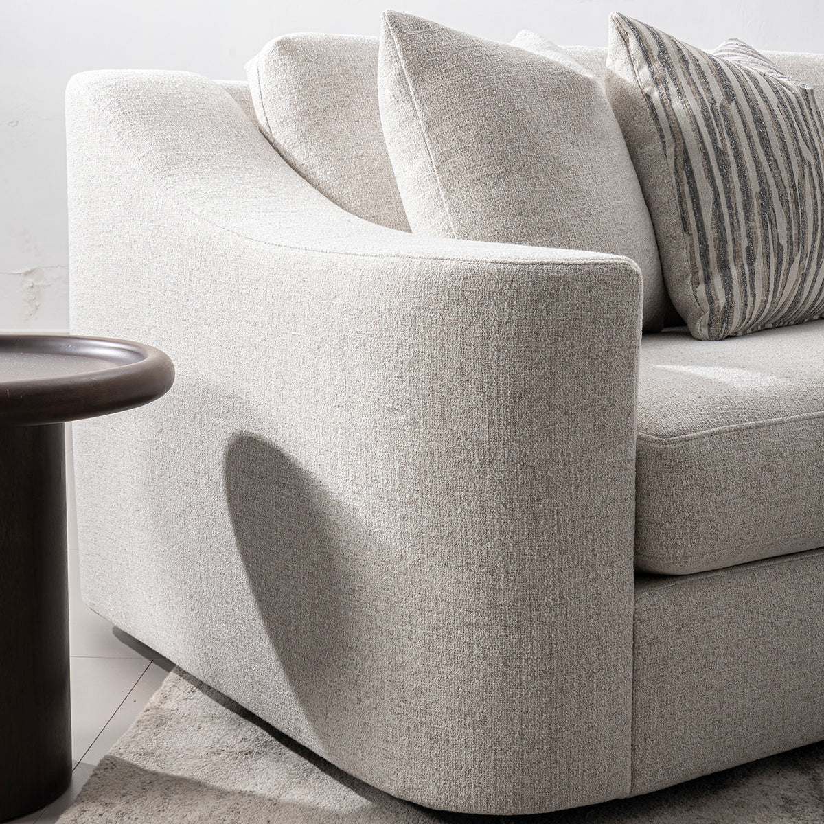 Modern mixed weave fabric 2 seater sofa terra in real life style.