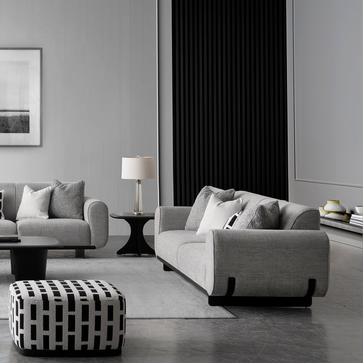 Modern mixed weave fabric 3 seater sofa griddy primary product view.