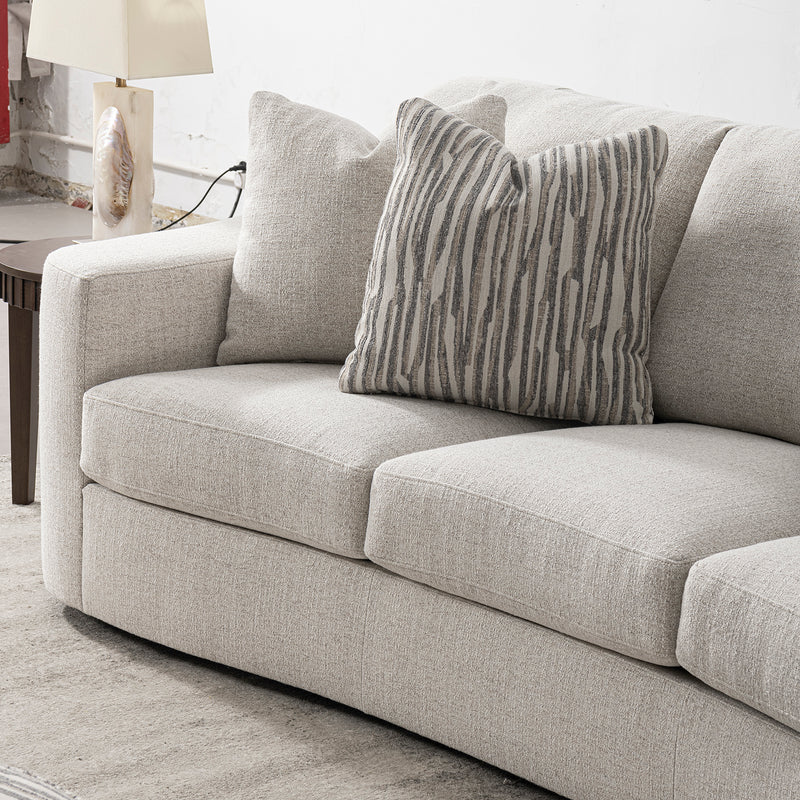 Modern mixed weave fabric 4 seater sofa terra with context.