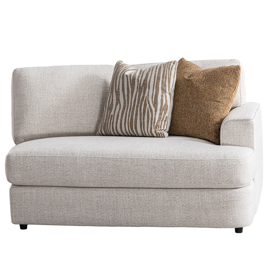 Modern mixed weave fabric chaise 2 seater sofa lucent in white background.