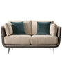 Modern Mixed Weave Fabric Microfiber Leather 2 Seater Sofa VANTA