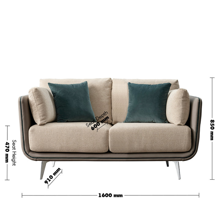 Modern mixed weave fabric microfiber leather 2 seater sofa vanta size charts.