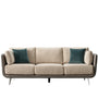 Modern Mixed Weave Fabric Microfiber Leather 3 Seater Sofa VANTA