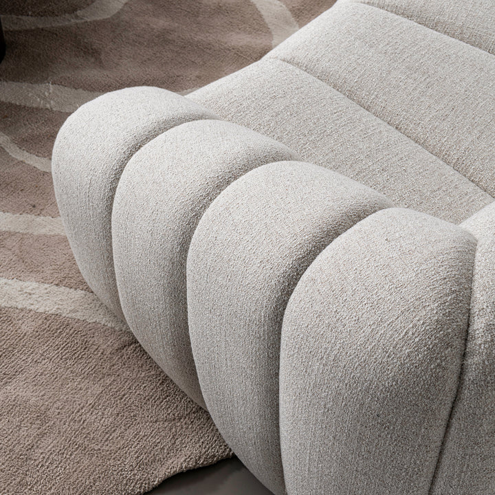 Modern mixed weave fabric modular corner 1 seater sofa bento material variants.