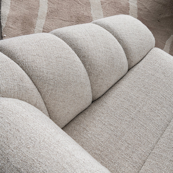Modern mixed weave fabric modular corner 1 seater sofa bento in real life style.