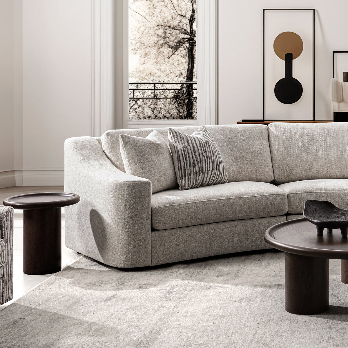 Modern Mixed Weave Fabric Modular Corner 2 Seater Sofa TERRA More Details and Instruction