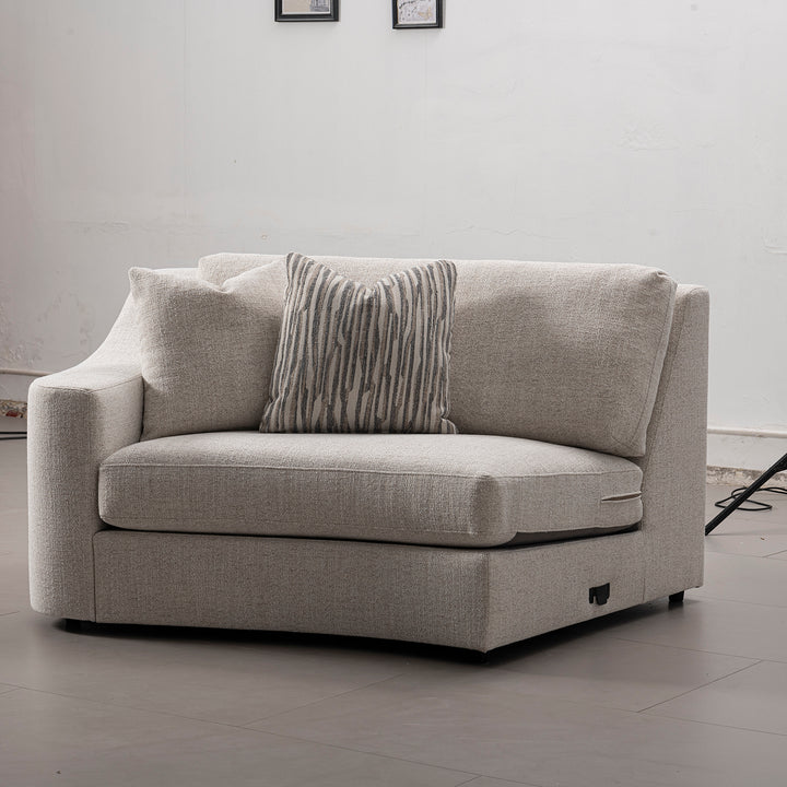 Modern mixed weave fabric modular corner 2 seater sofa terra primary product view.