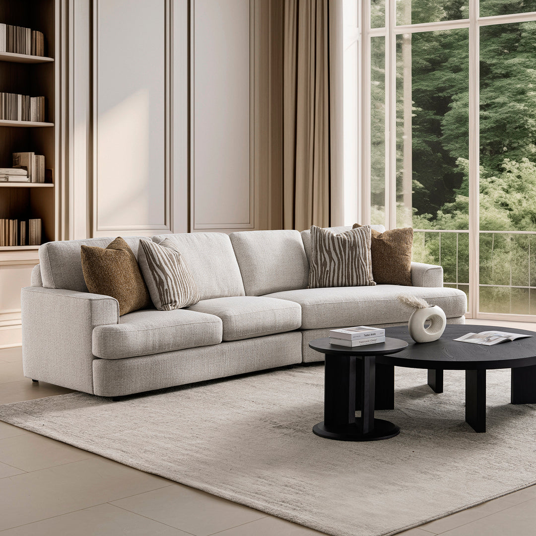 Modern mixed weave fabric modular l shape sectional sofa 3+l lucent primary product view.