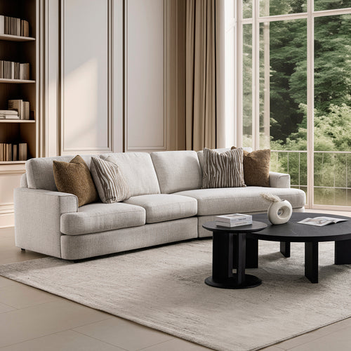 Modern Mixed Weave Fabric Modular L Shape Sectional Sofa 3+L LUCENT Good to Know Preview-1
