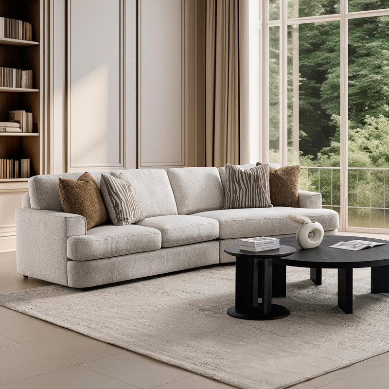 Modern mixed weave fabric modular l shape sectional sofa 3+l lucent primary product view.