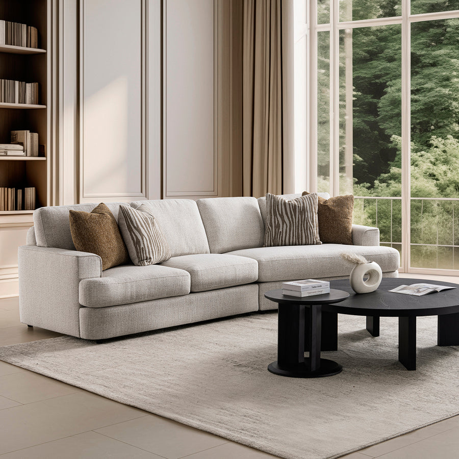 Modern mixed weave fabric modular l shape sectional sofa 3+l lucent primary product view.