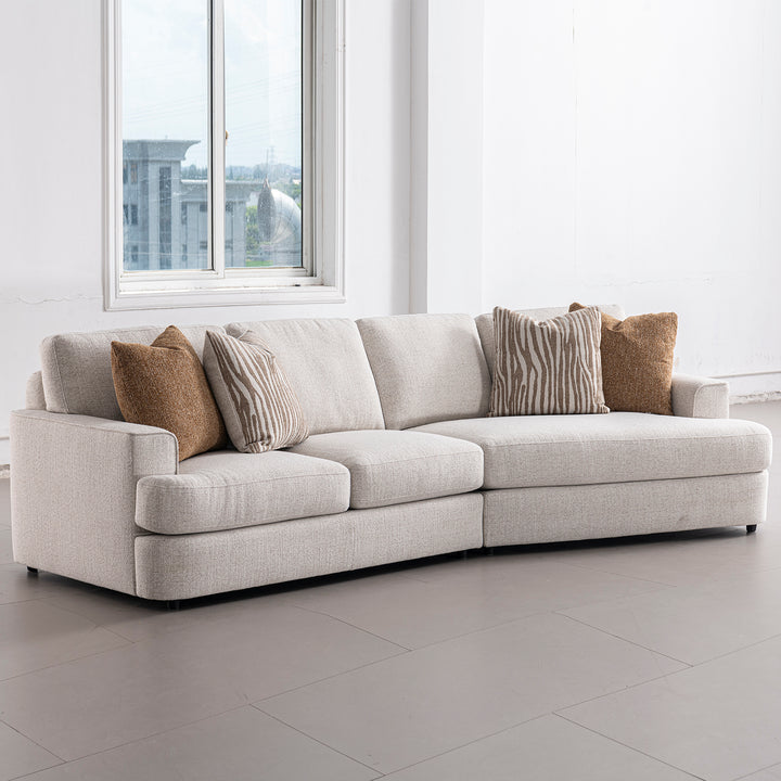 Modern mixed weave fabric modular l shape sectional sofa 3+l lucent in still life.