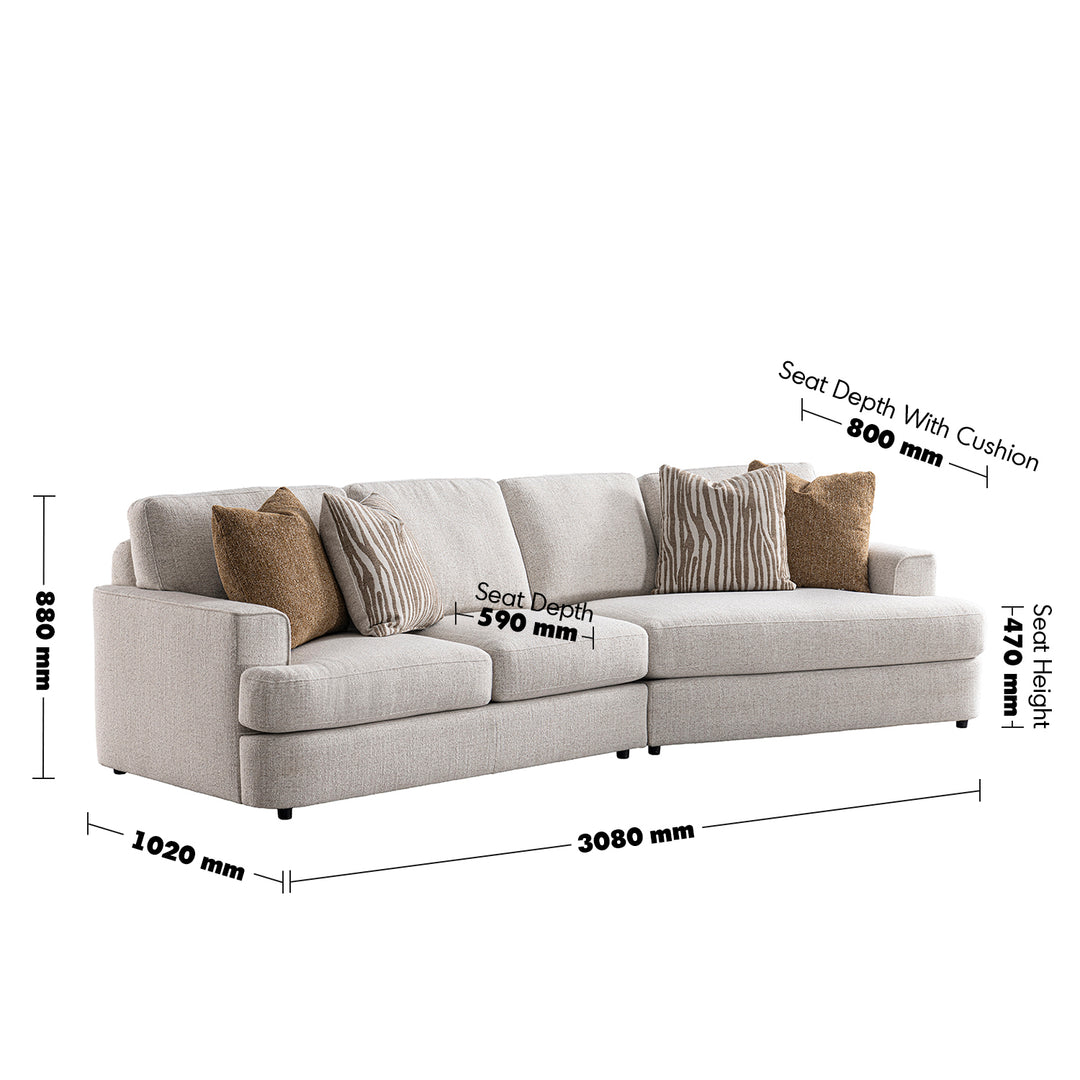 Modern mixed weave fabric modular l shape sectional sofa 3+l lucent size charts.