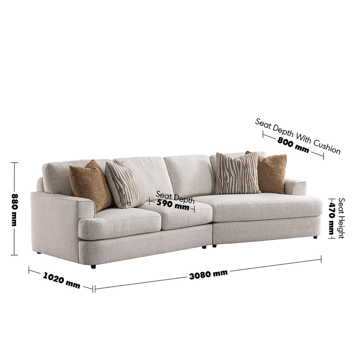Modern mixed weave fabric modular l shape sectional sofa 3+l lucent size charts.