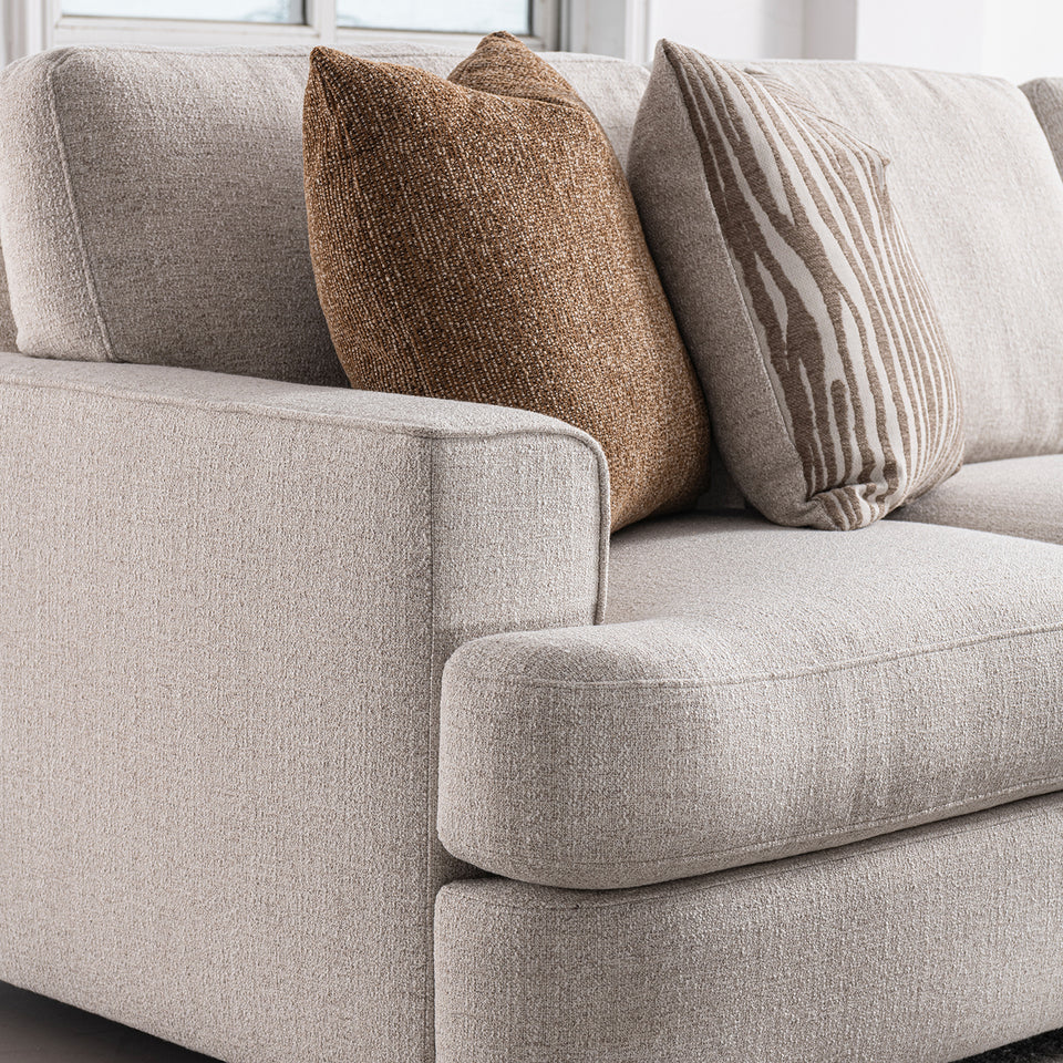 Modern mixed weave fabric modular l shape sectional sofa 3+l lucent in real life style.